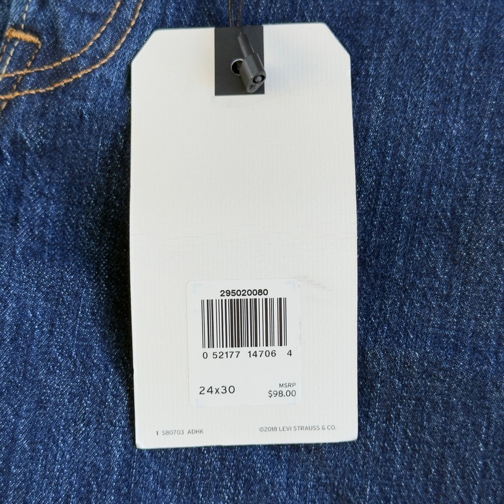 Levi's 501 Skinny Jeans Womens Size 24 Dark Wash Premium Denim New with Tags - Picture 9 of 9